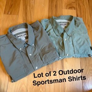 Magellan Outdoors Men’s Button-Down Outdoor Shirt - Olive & Sage (Lot of 2) XL